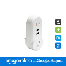 Smart Home for Google Home/Alexa Timing Switch WiFi Smart Plug with 2USB Socket